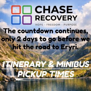 Countdown to Eryri with Chase Recovery, 2 days left for Snowdonia trip.