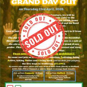 Chase Recovery event poster for Grand Day Out on April 23, 2026, with sold-out notice.