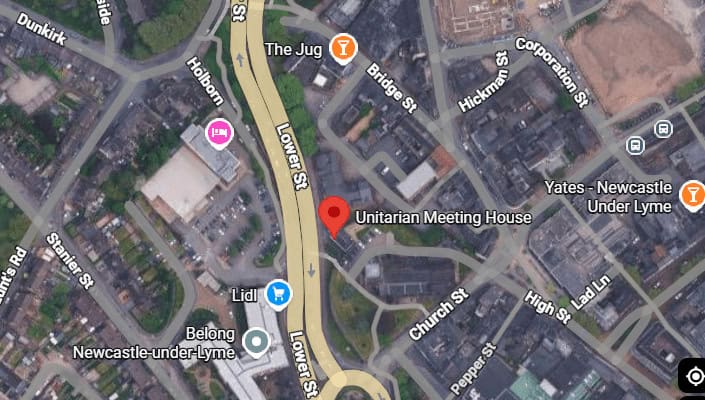 Map of Newcastle highlighting Chase Recovery location.