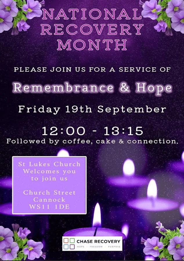 Remembrance & Hope Service for National Recovery Month.